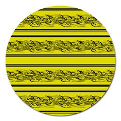 Yellow Barbwire Magnet 5  (round) by Valentinaart