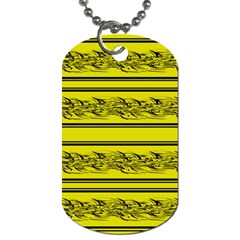 Yellow Barbwire Dog Tag (two Sides)