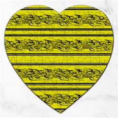 Yellow Barbwire Jigsaw Puzzle (heart)