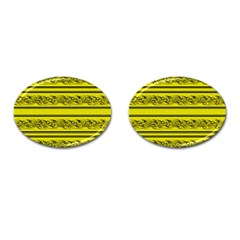 Yellow Barbwire Cufflinks (oval)