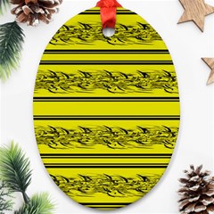 Yellow Barbwire Oval Ornament (two Sides)