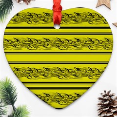 Yellow Barbwire Heart Ornament (2 Sides)