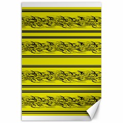 Yellow Barbwire Canvas 24  X 36  by Valentinaart