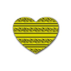 Yellow Barbwire Rubber Coaster (heart) 