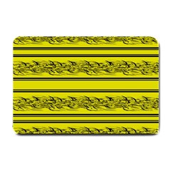 Yellow Barbwire Small Doormat  by Valentinaart