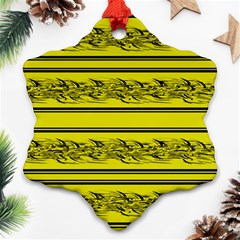 Yellow Barbwire Ornament (snowflake) 