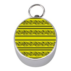 Yellow Barbwire Mini Silver Compasses