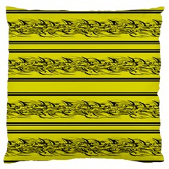 Yellow Barbwire Large Flano Cushion Case (one Side)