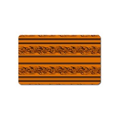 Orange Barbwire Pattern Magnet (name Card)