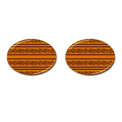 Orange Barbwire Pattern Cufflinks (oval)