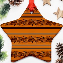 Orange Barbwire Pattern Star Ornament (two Sides) 