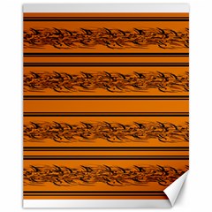 Orange Barbwire Pattern Canvas 11  X 14  