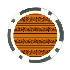 Orange Barbwire Pattern Poker Chip Card Guards