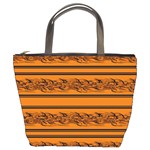 Orange barbwire pattern Bucket Bags Front