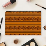 Orange barbwire pattern Cosmetic Bag (Large)  Front