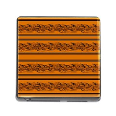 Orange Barbwire Pattern Memory Card Reader (square) by Valentinaart