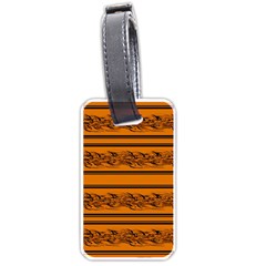 Orange Barbwire Pattern Luggage Tags (one Side)  by Valentinaart