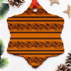 Orange Barbwire Pattern Ornament (snowflake) 