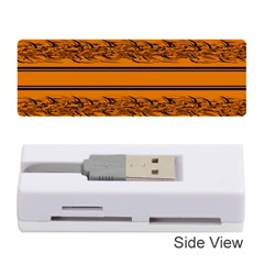 Orange Barbwire Pattern Memory Card Reader (stick)  by Valentinaart