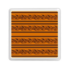 Orange Barbwire Pattern Memory Card Reader (square)  by Valentinaart