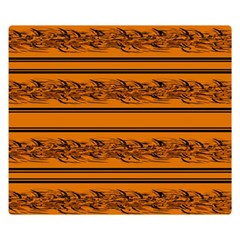 Orange Barbwire Pattern Double Sided Flano Blanket (small)  by Valentinaart