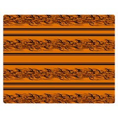 Orange Barbwire Pattern Double Sided Flano Blanket (medium)  by Valentinaart