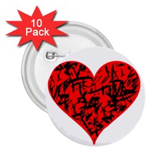 Valentine Hart 2.25  Buttons (10 pack) 