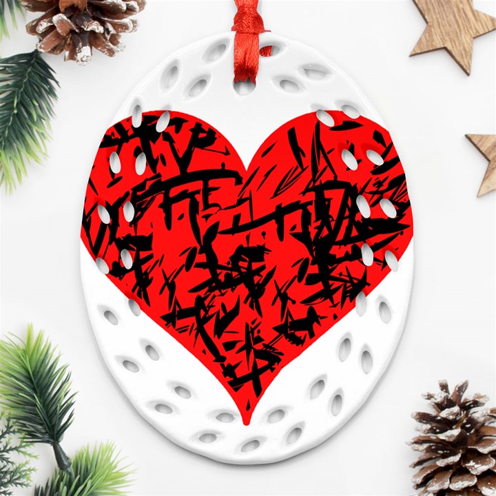 Valentine Hart Ornament (Oval Filigree) 