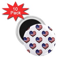 Usa Grunge Heart Shaped Flag Pattern 1 75  Magnets (10 Pack)  by dflcprints