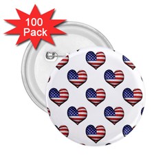 Usa Grunge Heart Shaped Flag Pattern 2 25  Buttons (100 Pack)  by dflcprints