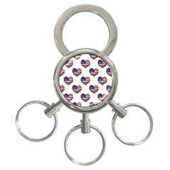 Usa Grunge Heart Shaped Flag Pattern 3-ring Key Chains