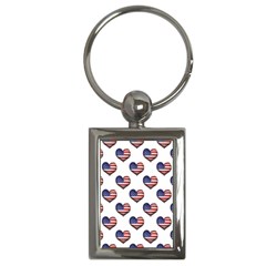 Usa Grunge Heart Shaped Flag Pattern Key Chains (rectangle) 