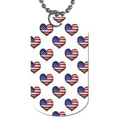 Usa Grunge Heart Shaped Flag Pattern Dog Tag (two Sides)