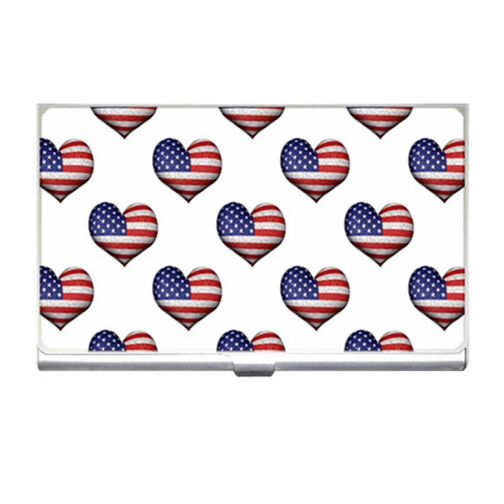 Usa Grunge Heart Shaped Flag Pattern Business Card Holders