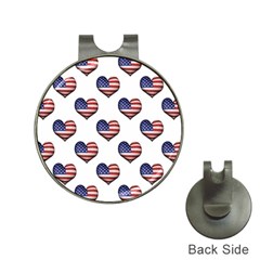 Usa Grunge Heart Shaped Flag Pattern Hat Clips With Golf Markers by dflcprints