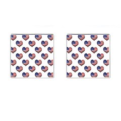 Usa Grunge Heart Shaped Flag Pattern Cufflinks (square) by dflcprints