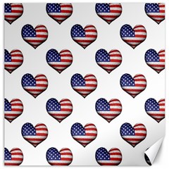 Usa Grunge Heart Shaped Flag Pattern Canvas 20  X 20   by dflcprints