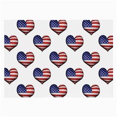 Usa Grunge Heart Shaped Flag Pattern Large Glasses Cloth by dflcprints