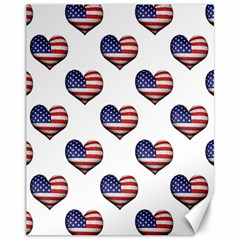 Usa Grunge Heart Shaped Flag Pattern Canvas 11  X 14   by dflcprints