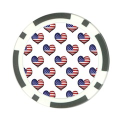 Usa Grunge Heart Shaped Flag Pattern Poker Chip Card Guards (10 Pack) 