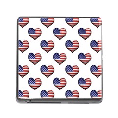 Usa Grunge Heart Shaped Flag Pattern Memory Card Reader (square) by dflcprints