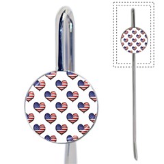 Usa Grunge Heart Shaped Flag Pattern Book Mark by dflcprints