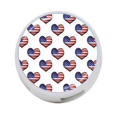 Usa Grunge Heart Shaped Flag Pattern 4-port Usb Hub (two Sides)  by dflcprints