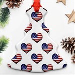 Usa Grunge Heart Shaped Flag Pattern Ornament (Christmas Tree) Front