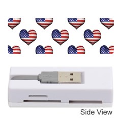 Usa Grunge Heart Shaped Flag Pattern Memory Card Reader (stick)  by dflcprints