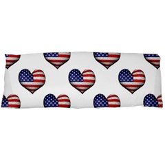 Usa Grunge Heart Shaped Flag Pattern Body Pillow Case (dakimakura)