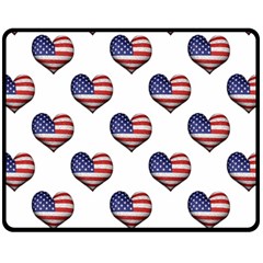 Usa Grunge Heart Shaped Flag Pattern Double Sided Fleece Blanket (medium) 