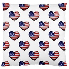 Usa Grunge Heart Shaped Flag Pattern Large Flano Cushion Case (two Sides)