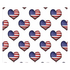 Usa Grunge Heart Shaped Flag Pattern Double Sided Flano Blanket (small) 