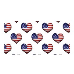 Usa Grunge Heart Shaped Flag Pattern Satin Wrap by dflcprints